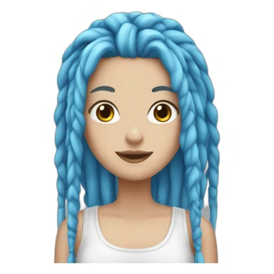 White girl with blue dreadlocks sticker