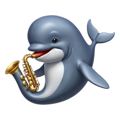 a whale playing saxophone sticker