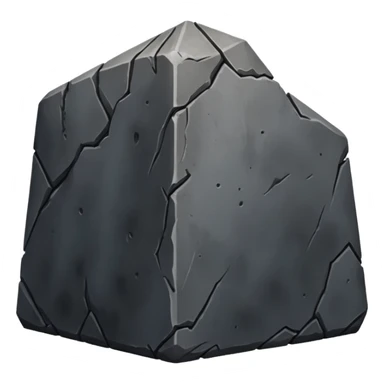 Create a dark gray stone truncated square pyramid, worn, weathered, with rounded edges and realistic rough texture sticker