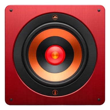 Head: A black KLIPSCH RP-8000F speaker, often represented with a red center or speaker cone.
Core: A small, bright glowing cherry-red circle representing his core.
Body & Armor: Primarily black armor plating with bright red accents or flames. sticker