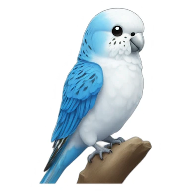 Budgie blue and white sticker