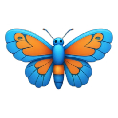 6 Tiki with colors blue and orange-butterfly sticker