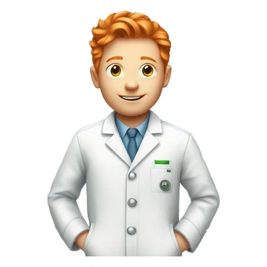 ginger hair boy in chemistry suit  sticker