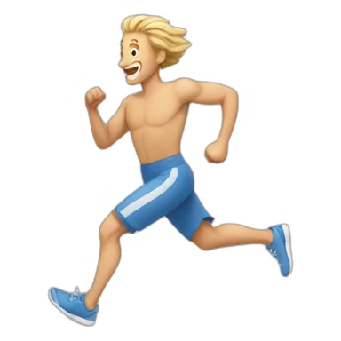 Running White man sticker