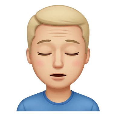 normal blushing emoji man closing eyes in embarrassment sticker