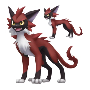 Noivern-Litten-Zorua-Zoroark-Nargacuga-Lycanroc-Torracat-Fakemon-hybrid sticker