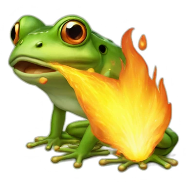 Fire breathing frog sticker