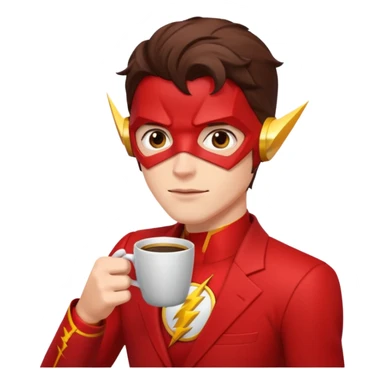 The flash drinking coffee sticker
