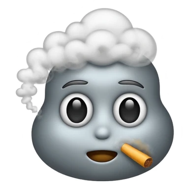 Cool emoji exhaling smoke sticker