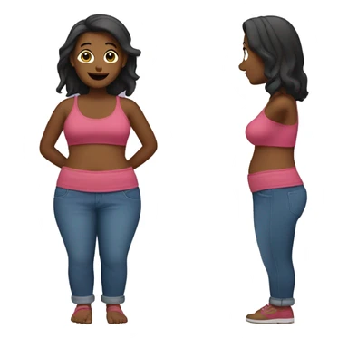 A woman's flat belly sticker