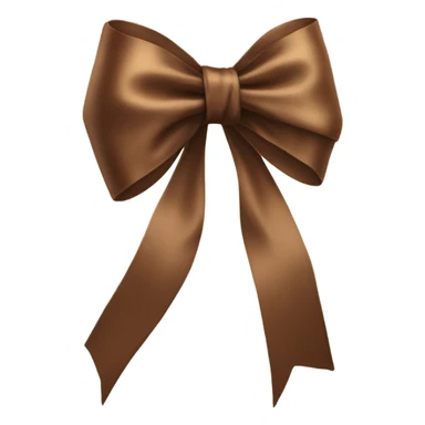 brown realistic silk bow sticker