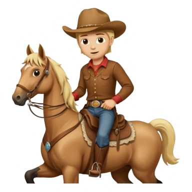 Blonde cowboy on a horse sticker