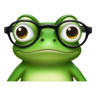 Nerdy frog with glasses  sticker