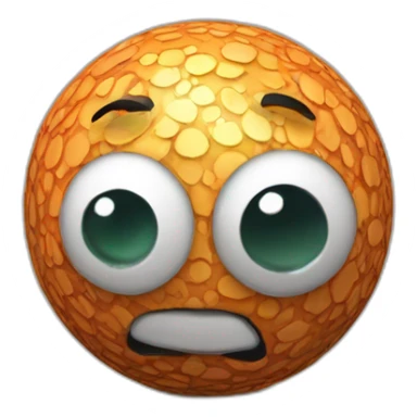 3d sphere with a cartoon tnt texture with big stupid eyes sticker