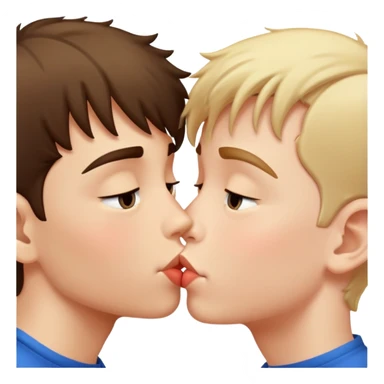 Two boys kissing sticker