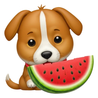 dog eating watermelon  sticker