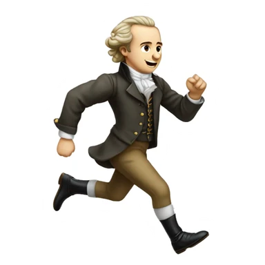 Young Goethe running, with a large stride and arms outstretched sticker