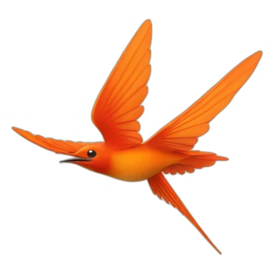 orange-red swallow flying with wings spread sticker