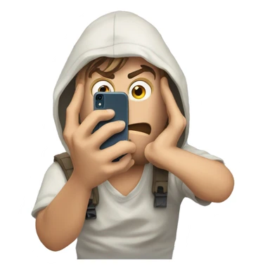 scared leonardo di caprio look at his iphone sticker