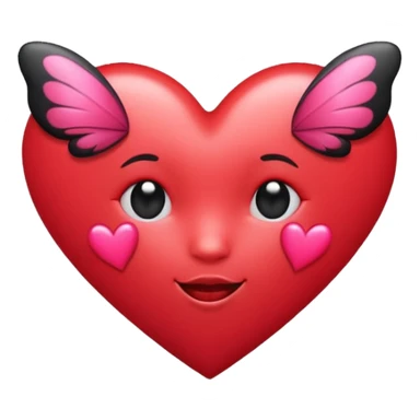Really cool heart emoji for my sexy girlfriend that’s mainly  red & black. With just tiny hot pink butterflies on it.  sticker
