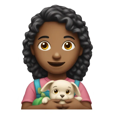 5 year old child with doll portrait sticker