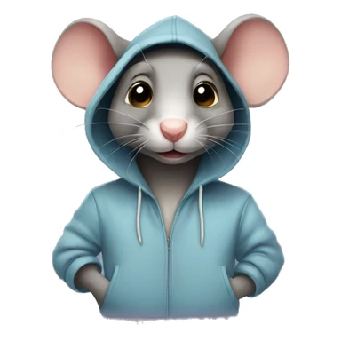 Rat wearing hoodie  sticker