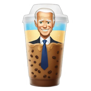 Joe Biden iced coffee for gay men sticker