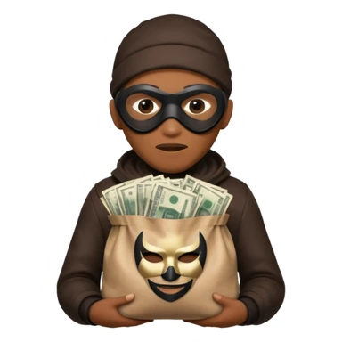 Ladrão com saco de dinheiro emoji eveito Mandela sticker