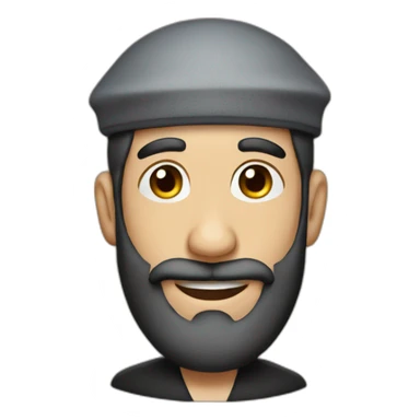 A jewish with ear hair wearing a kippa sticker