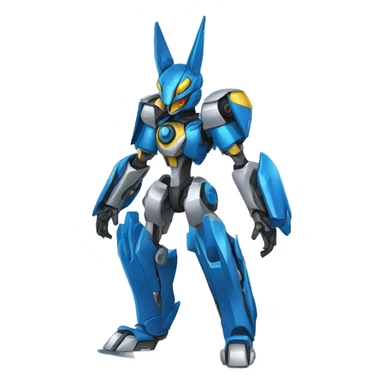 Futuristic mechanical medabot-lucario-mecha full body sticker