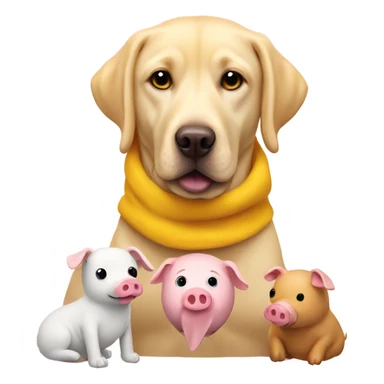 Yellow Labrador with pigs in blankets toy sticker