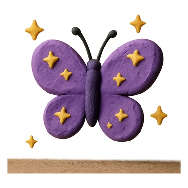 purple butterfly with sparkles sticker