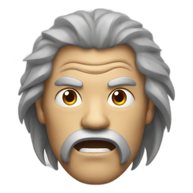 a angry man with long hairs sticker