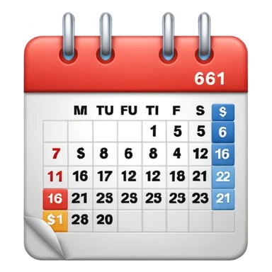 calendar emoji with $61 over the calendar sticker