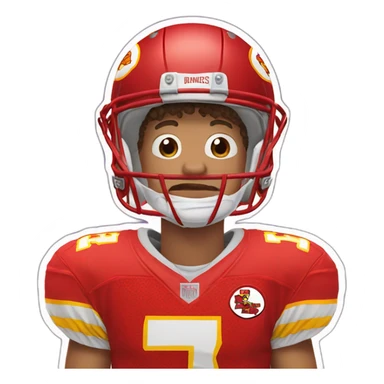 Mahomes with butterfly wings in his back crying with a football in his hands sticker