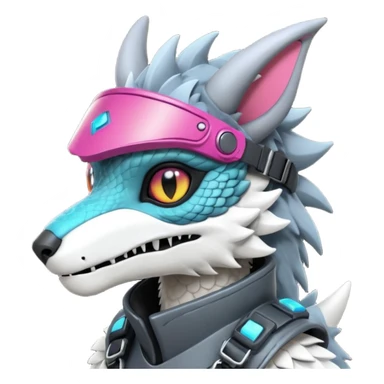 Cool gothic cute badass Scaley cyber-Vernid-Protogen-Dutch-Angel-Dragon-Sergal-Trico-Fursuit-furry-fursona sticker