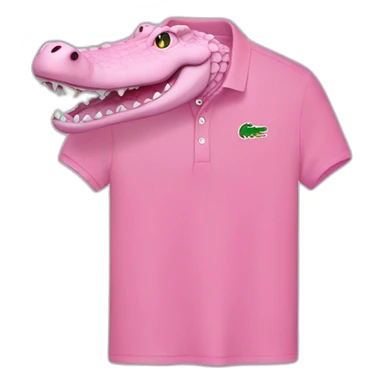Crocodile with pink Lacoste tshirt sticker