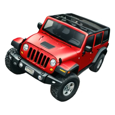 Red jeep wrangler unlimited rock crawling sticker