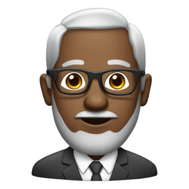 berry sanders with small round face and suit and glasses and buzz cut and small black eyes and small gray beard and small black eyes and wrinkled forehead sticker
