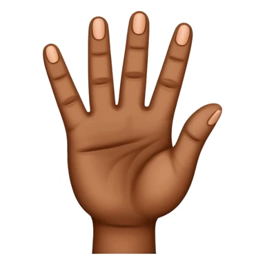 3 fingers up brown hand. sticker