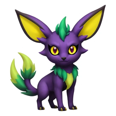 Dark Edgy Leafeon-Umbreon-Fakémon-hybrid-creature (full body)  sticker