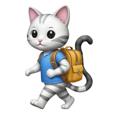  Cat with bookbag sticker