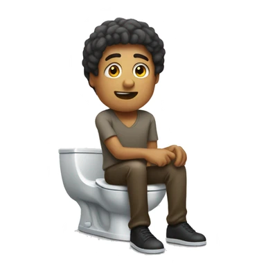 Man sitting on a toilet sticker
