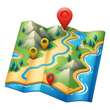 map with a marked route sticker