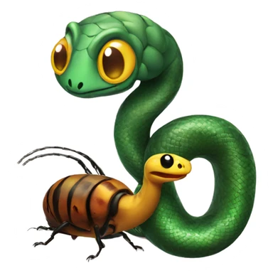 Snake and beetle love sticker