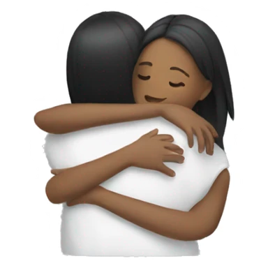 two girls white hugging each other sticker