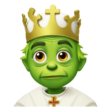 Grinch dressed as the pope sticker