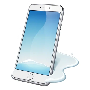 a blank phone with some white liquid spilt on it sticker