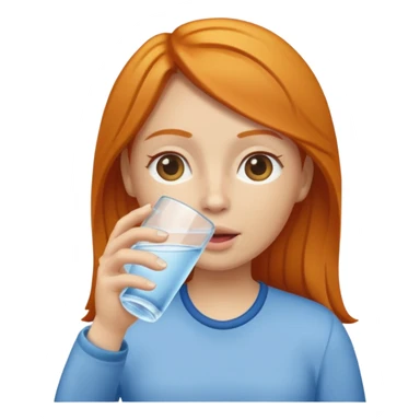basic ginger woman drinking water sticker