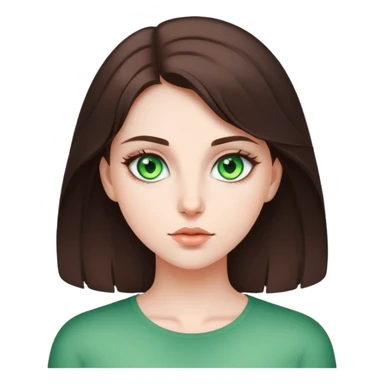 Brunette girl with green eyes sticker